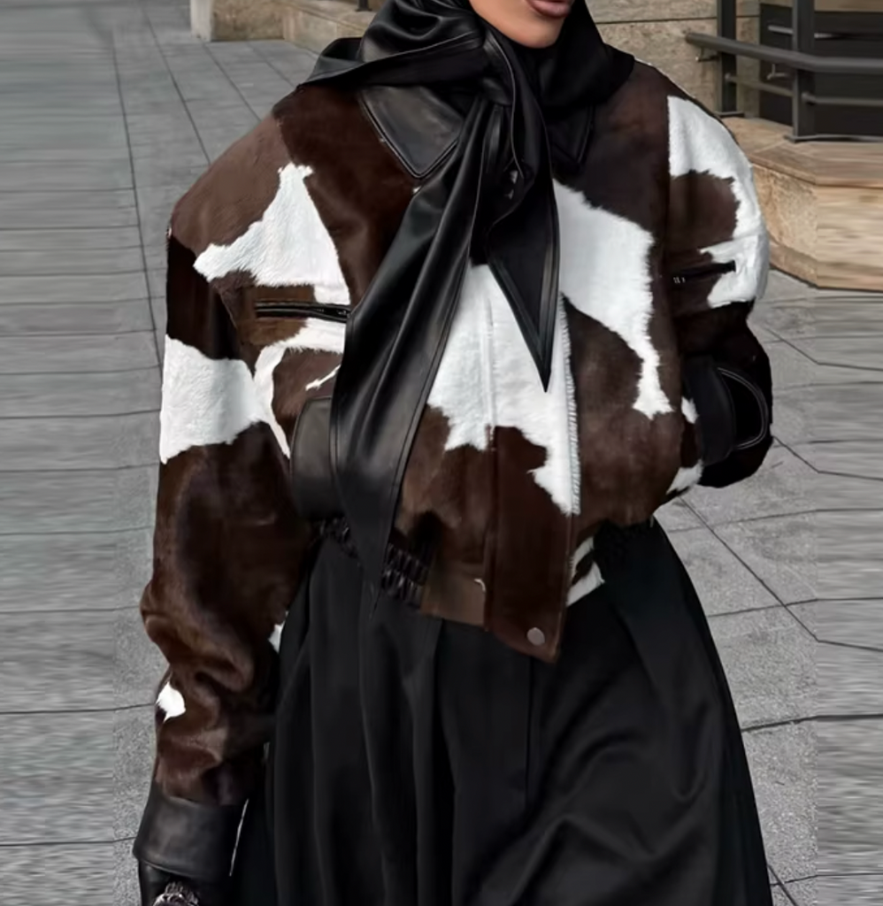 LIA COW PRINT JACKET