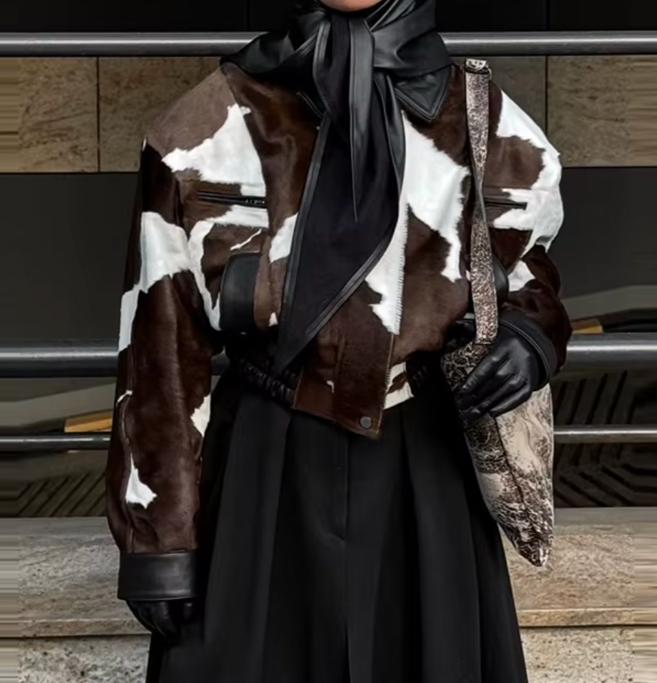 LIA COW PRINT JACKET