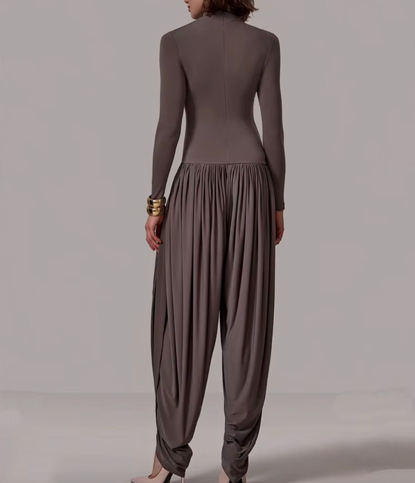 BRADLY DRAPED JERSEY JUMPSUIT