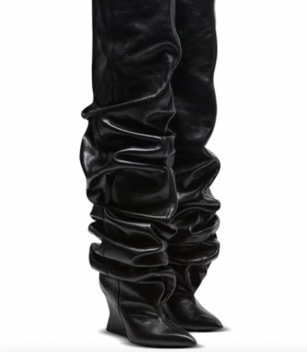 TALL RUCHED PLEATHER BOOTS