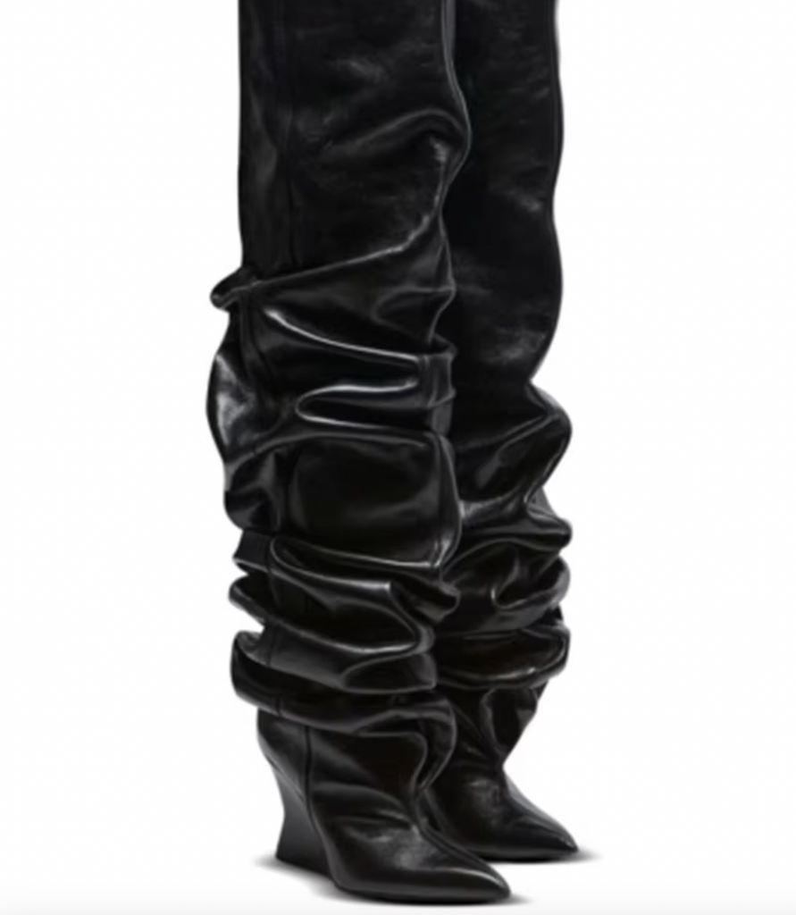 TALL RUCHED PLEATHER BOOTS