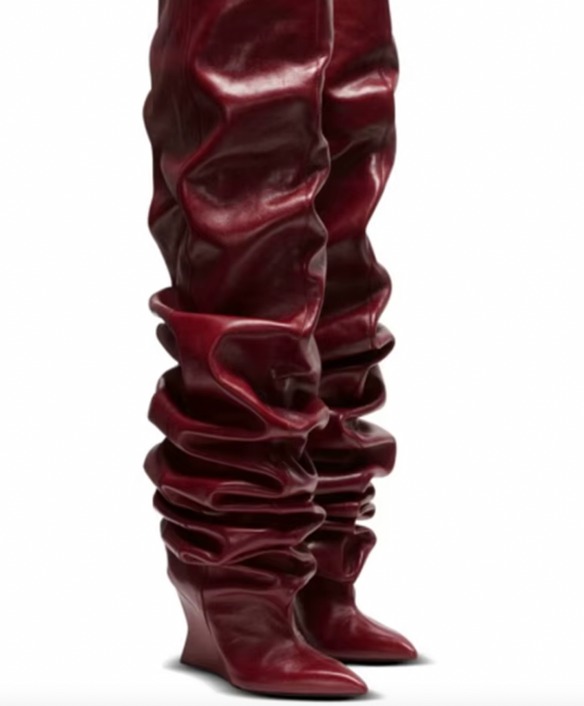 TALL RUCHED PLEATHER BOOTS