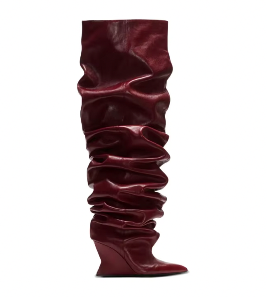 TALL RUCHED PLEATHER BOOTS