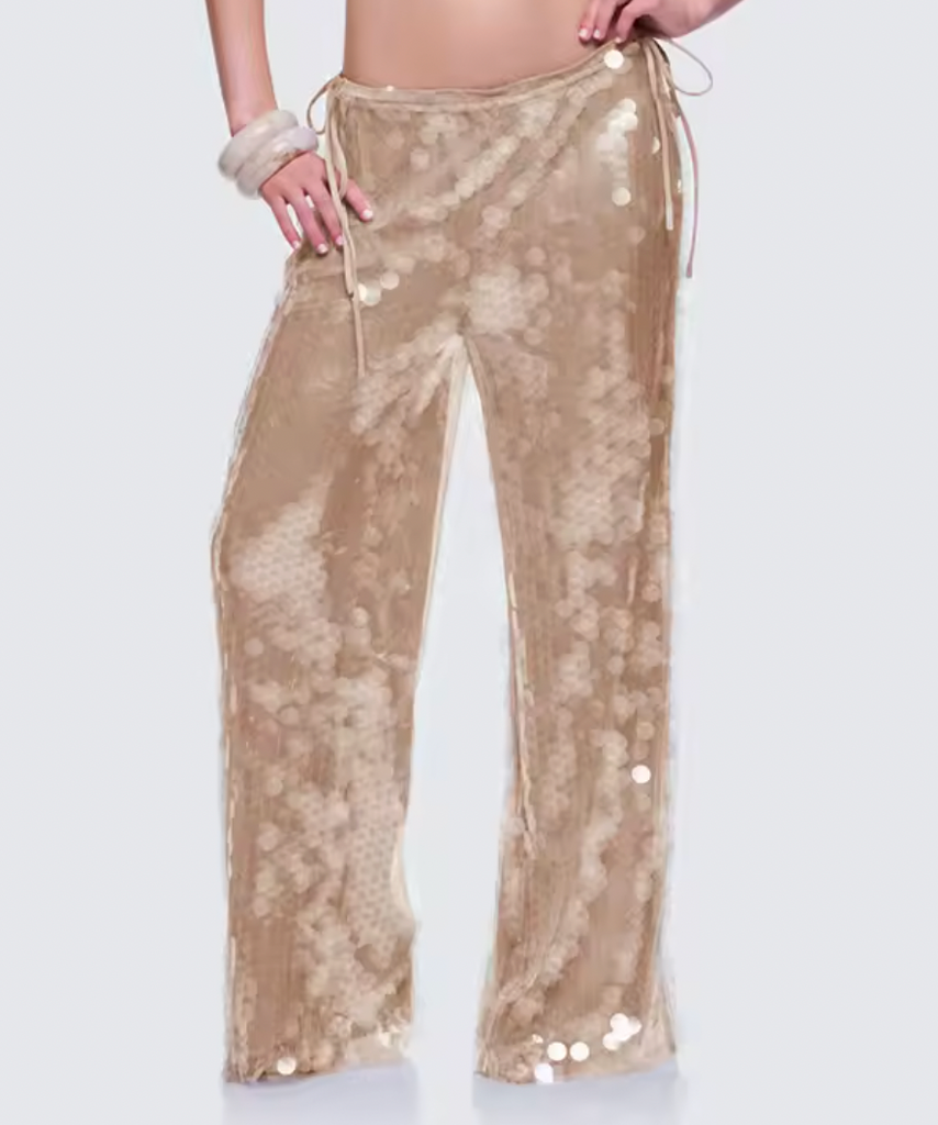 SAMYA BEIGE SEQUIN PANT