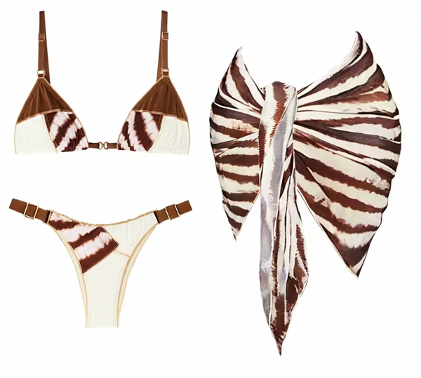 ILYA ANIMAL PRINT 3 PC BIKINI SWIM SET