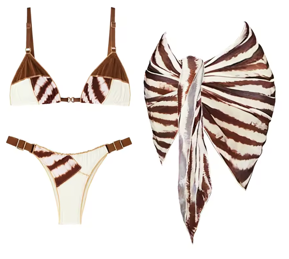 ILYA ANIMAL PRINT 3 PC BIKINI SWIM SET