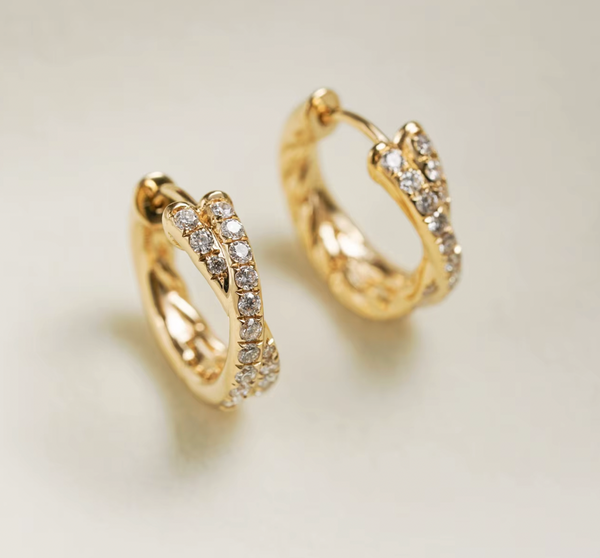 CELINE 925 STERLING SILVER ZIRCON EARRINGS