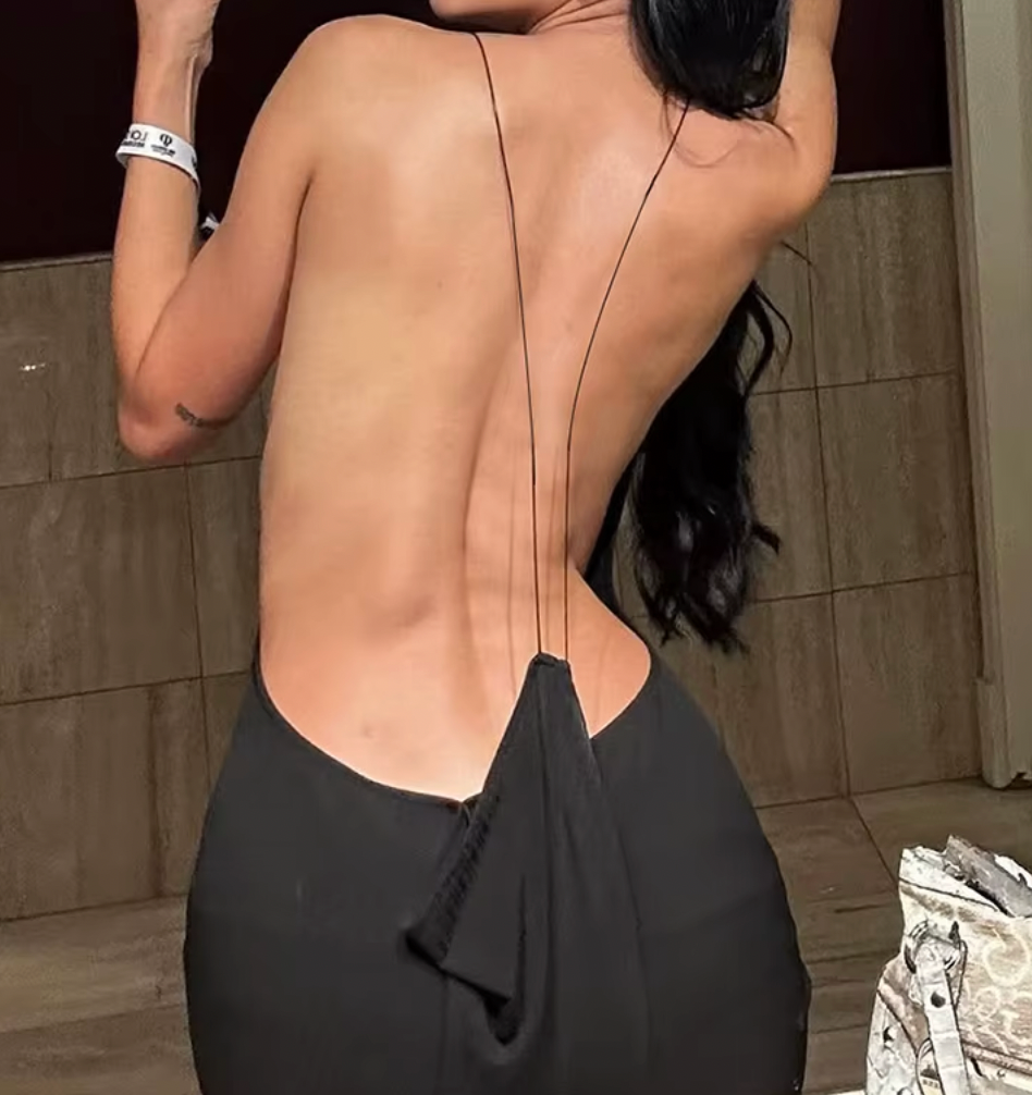 CUBBI DRAPED OPEN BACK DRESS