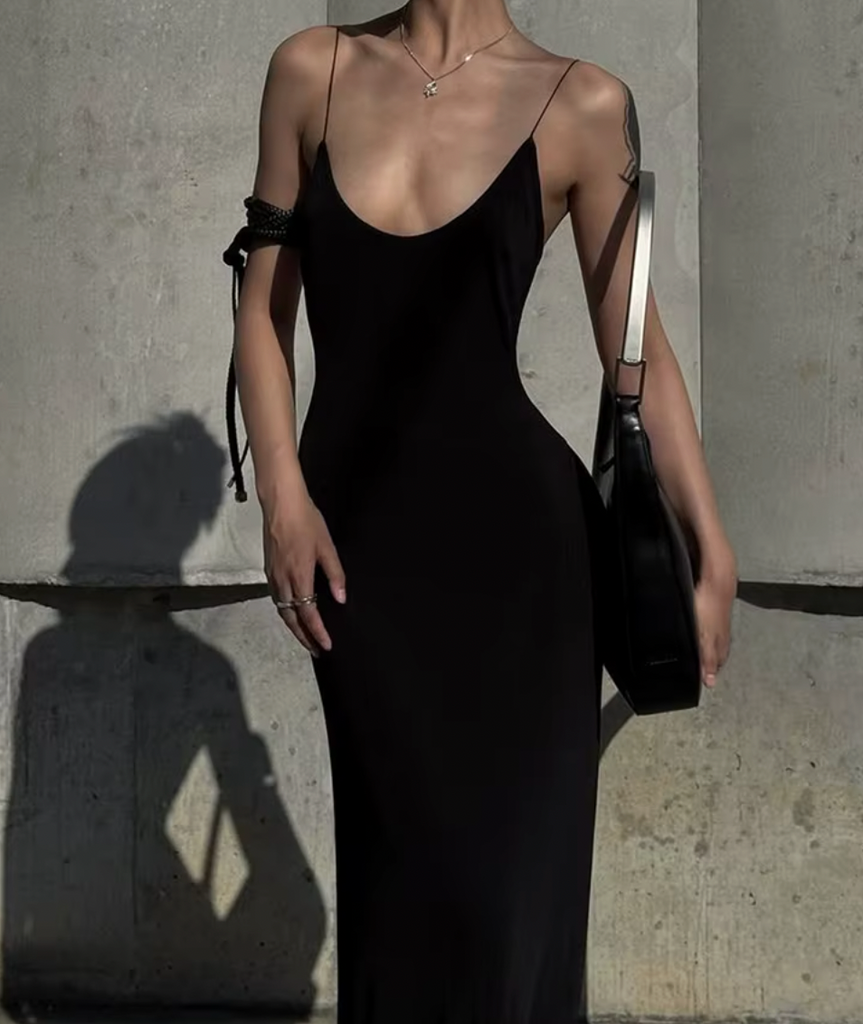 CUBBI DRAPED OPEN BACK DRESS