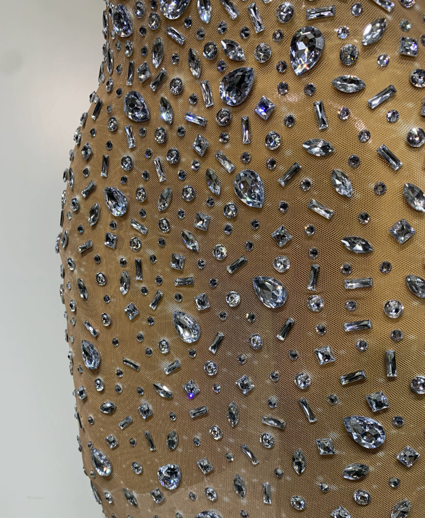 LANCE EMBELLISHED MESH GOWN