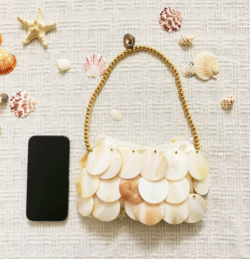 ISLA MOTHER OF PEARL DISC SHOULDER BAG