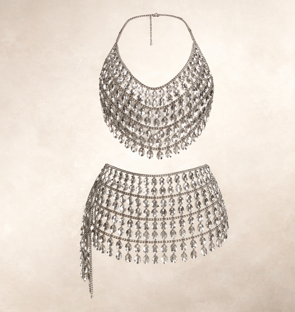 CELESTE CRYSTAL CHAINMAIL TWO-PIECE SET