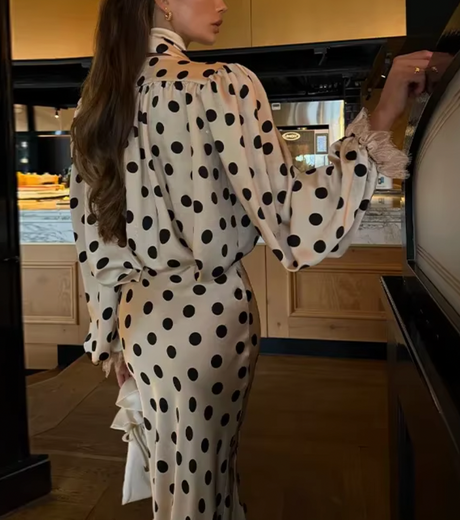 CAMILLE POLKA DOT 2 PC TOP & SKIRT SET