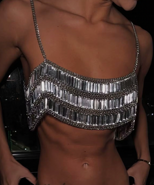 NOCTRA CRYSTAL BEADED TOP