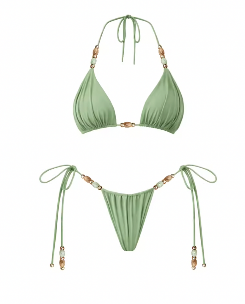 ZAYNE BEADED BIKINI SET W SKIRT