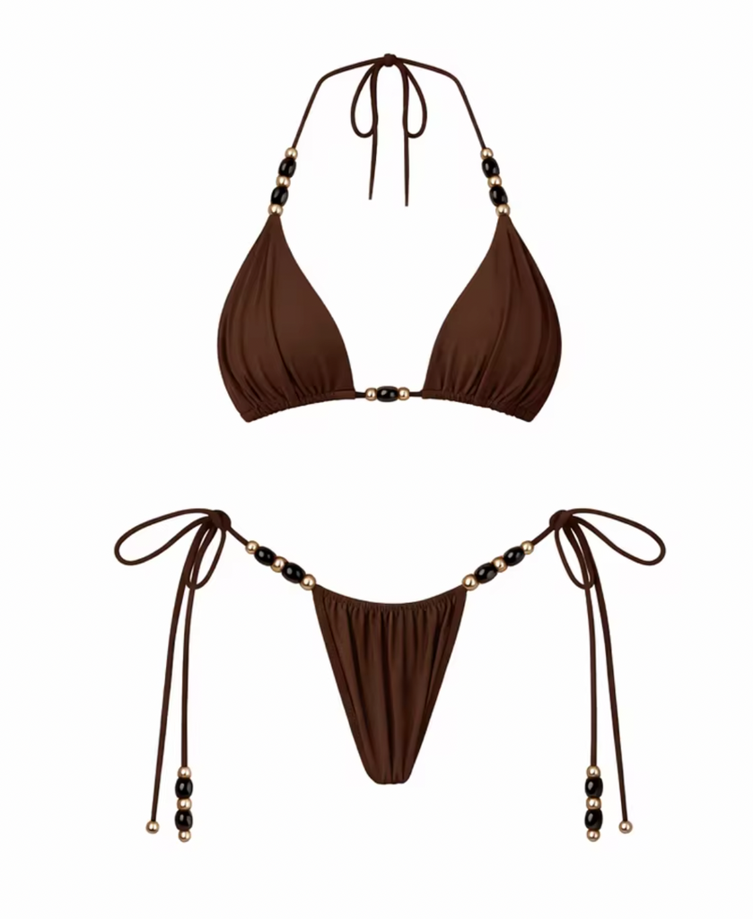 ZAYNE BEADED BIKINI SET W SKIRT