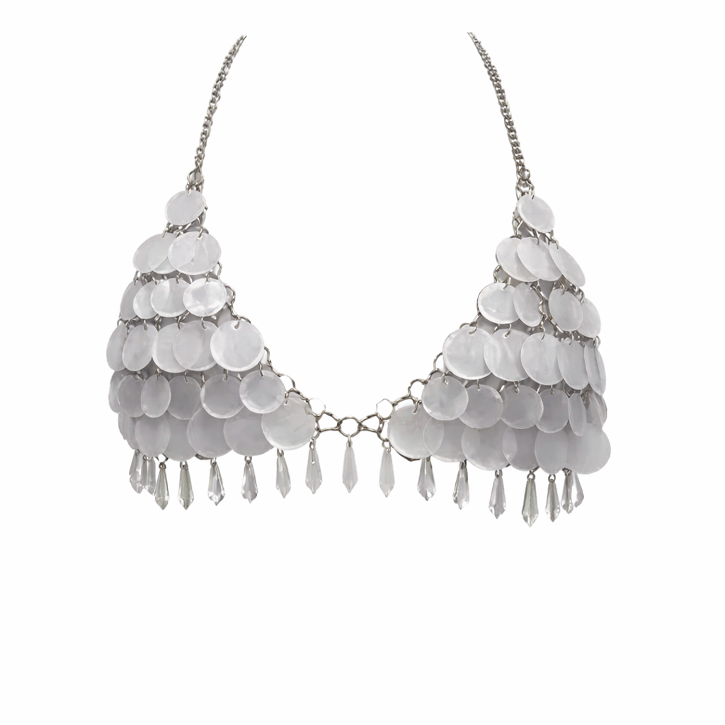 LUNA SILVER CHAINMAIL SEQUIN BRALETTE
