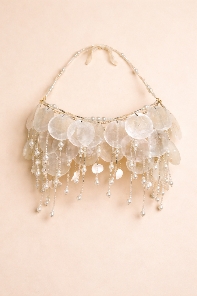 MALCOM SEASHELL EMBELLISHED CROP TOP