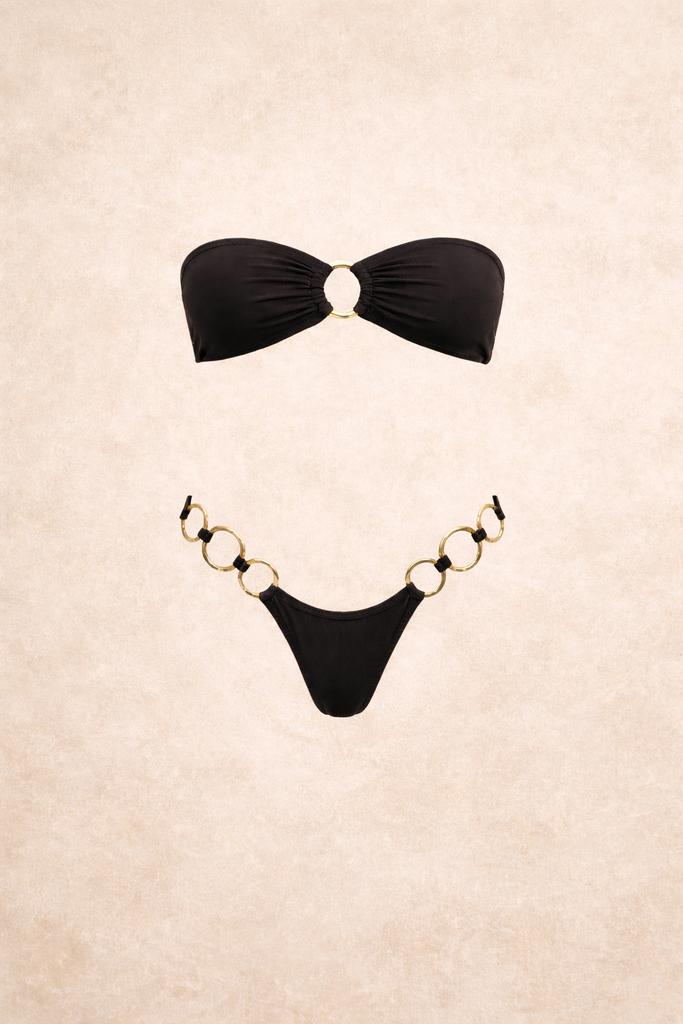 THEA STRAPLESS BIKINI SET WITH GOLD RINGS