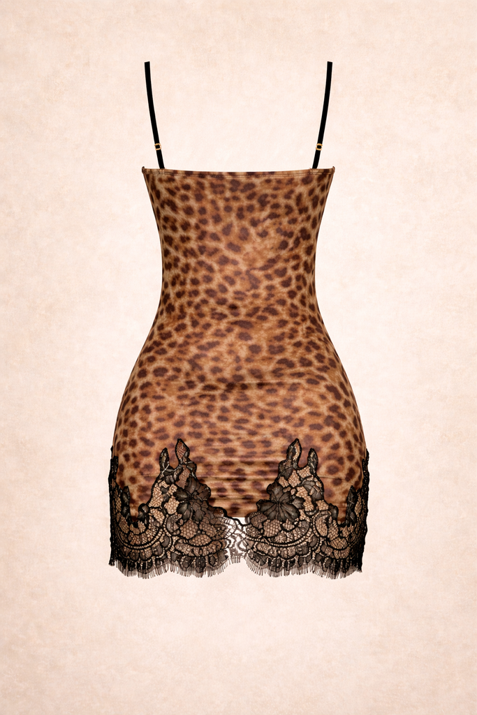 ISLA LEOPARD LACE MINI DRESS