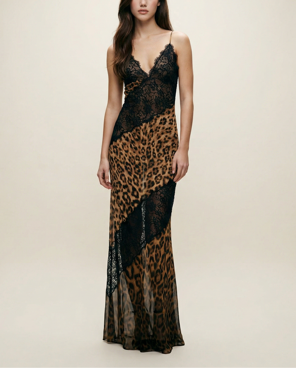 DEB LEOPARD LACE MAXI DRESS