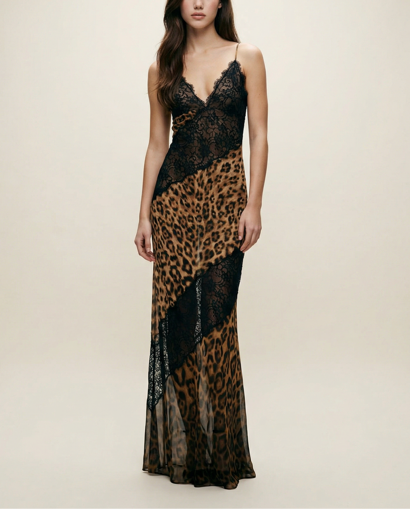 DEB LEOPARD LACE MAXI DRESS